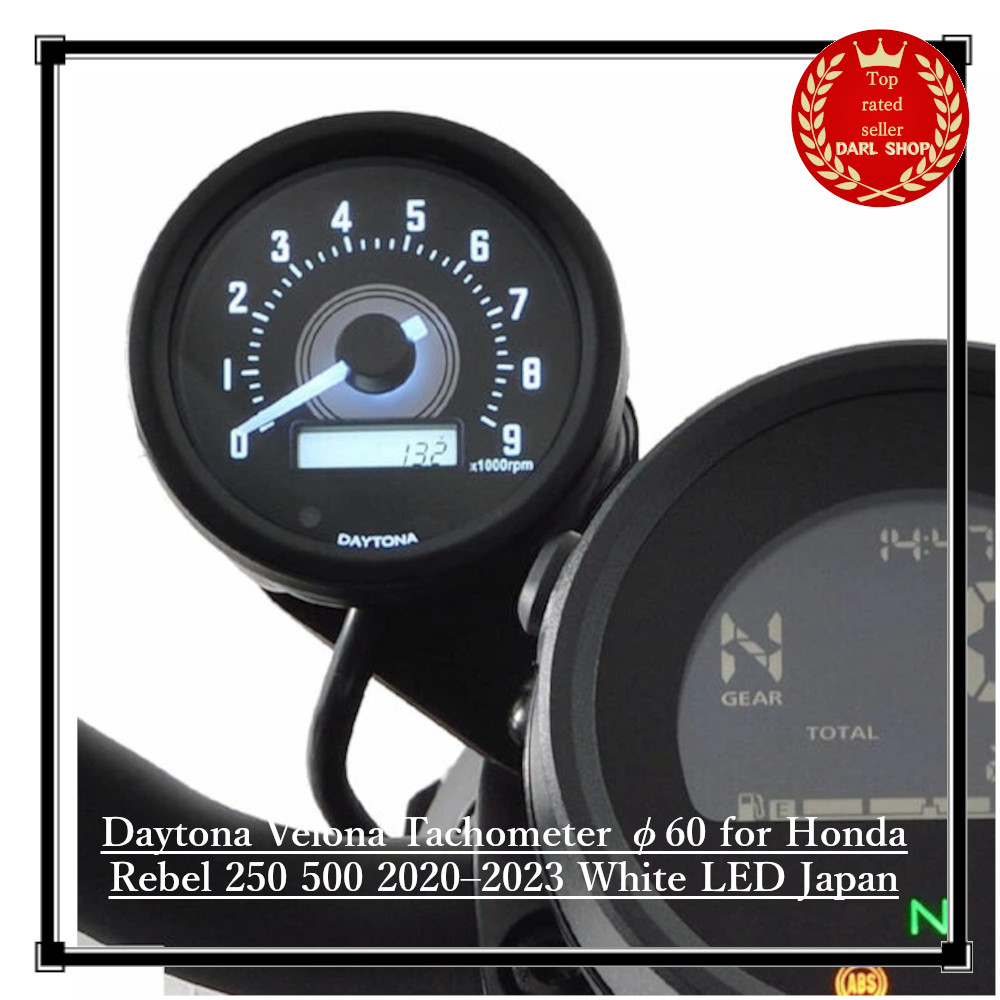 Daytona Velona Tachometer φ60 for Honda Rebel 250 500 2020–2023 White LED Japan