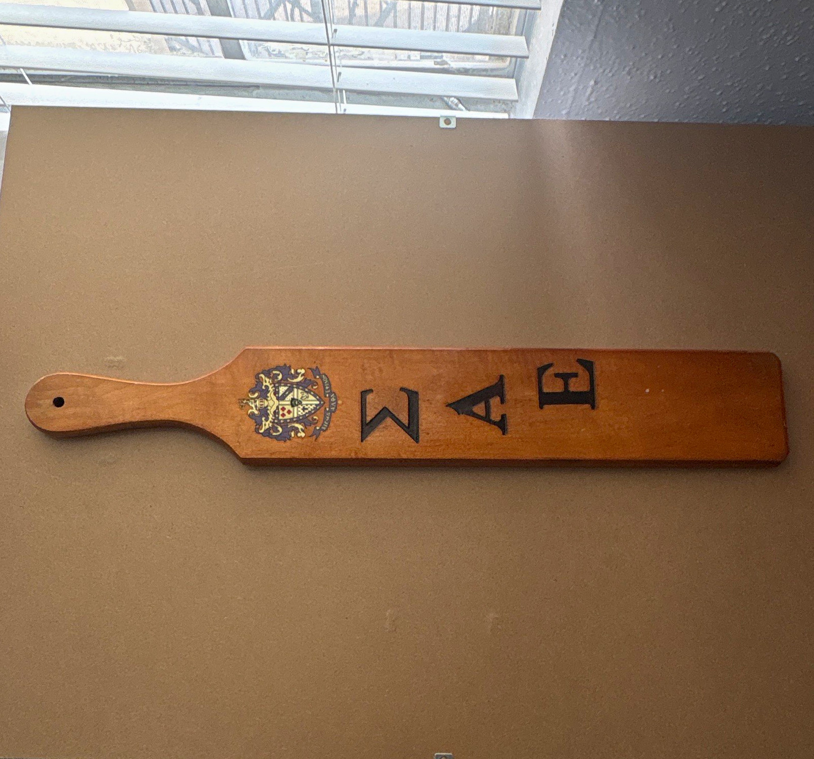 **Vintage Sigma Alpha Epsilon (SAE) Fraternity Wooden Paddle** Baylor University