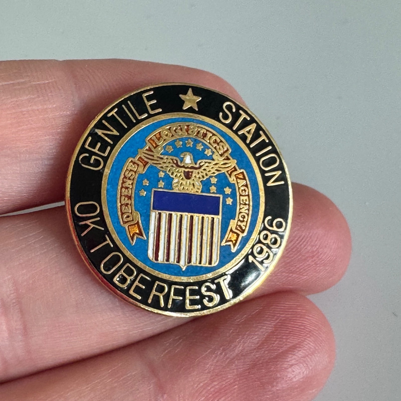 Vintage Gentile Station Oktoberfest 1986 Defense Logistics Agency DLA Pin RARE