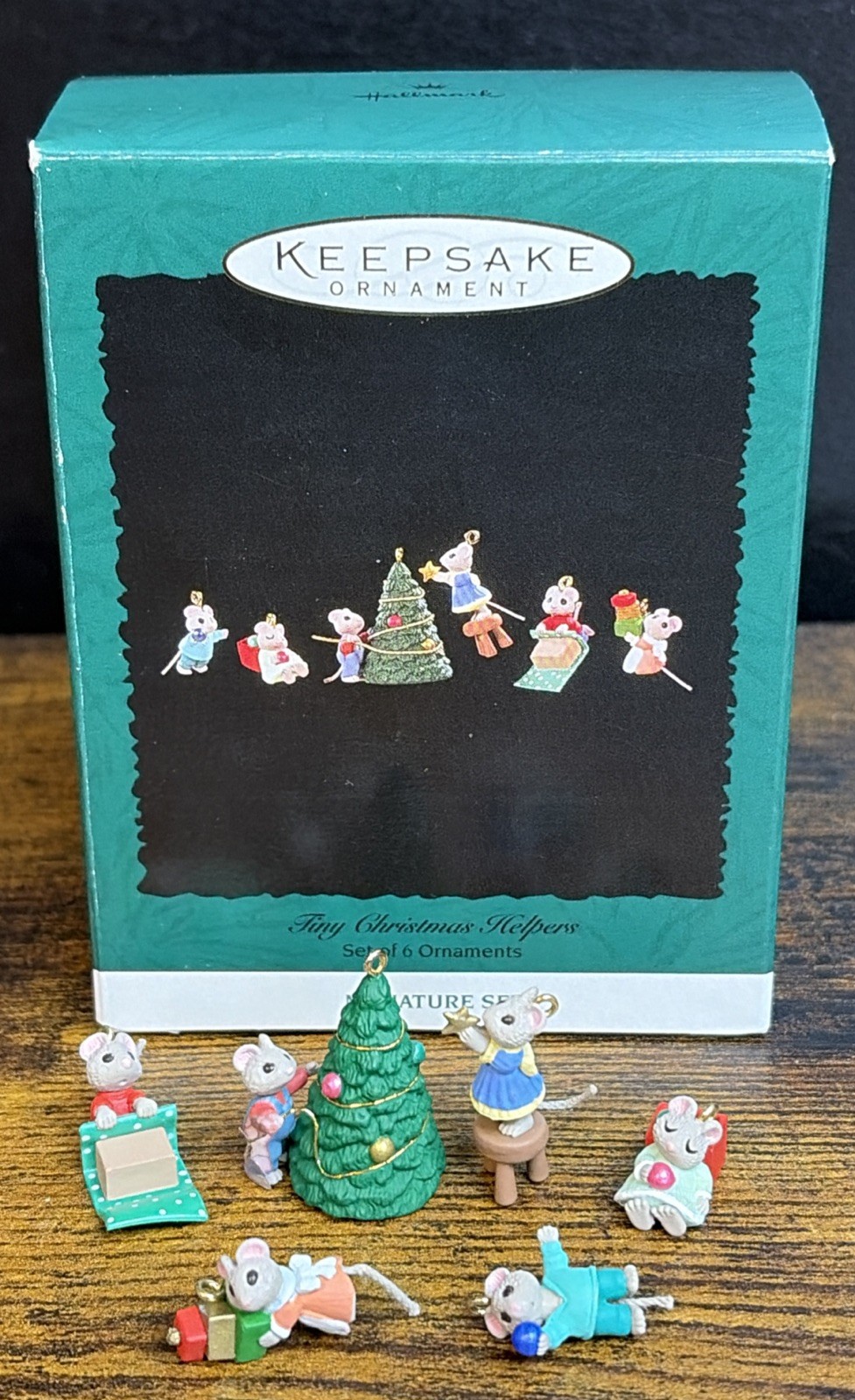 Hallmark Keepsake Ornament 1996 Tiny Christmas Helpers Miniature Set of 6 Mice