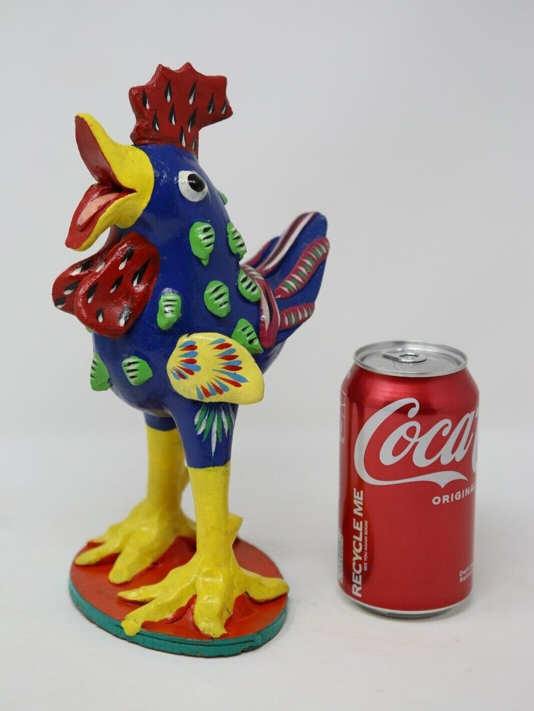Colorful Ceramic Rooster Figurine Handpainted Hecho En 10” Christmas Gift