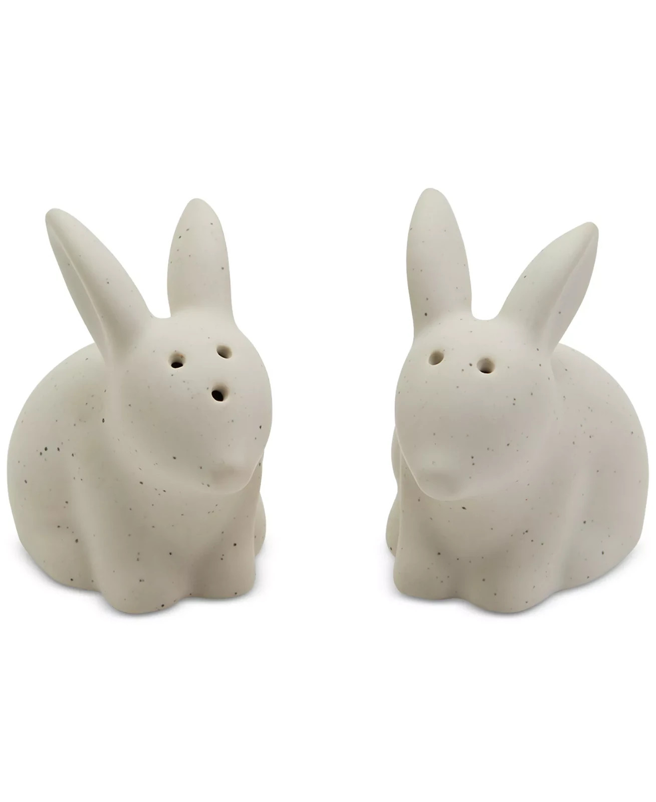 Haven Easter Bunny Salt & Pepper Shaker Set - Natural with Black Speckles