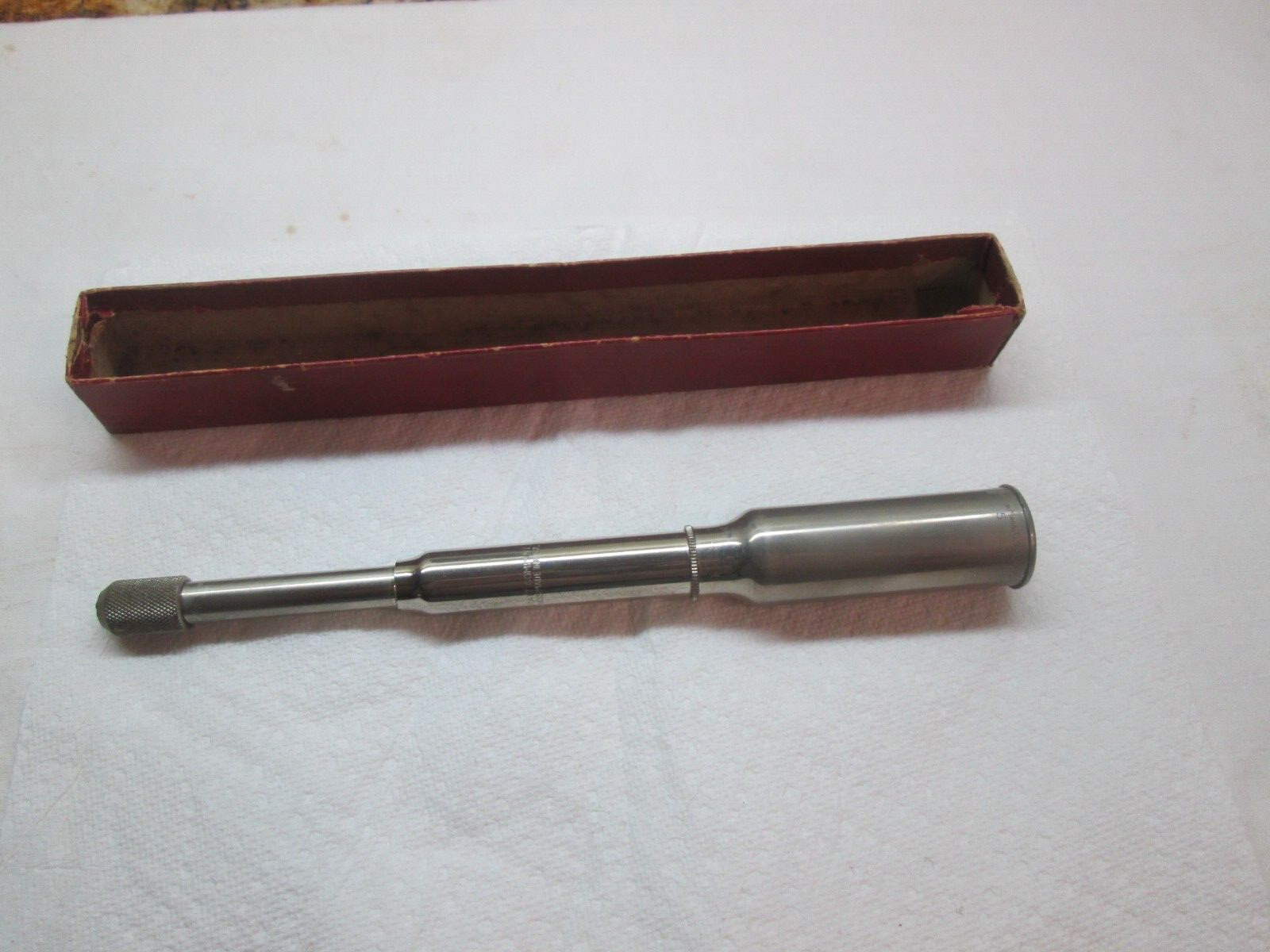 Vintage Goodell Pratt Push Drill w/ 8 Drill Bits USA & PARTIAL BOX