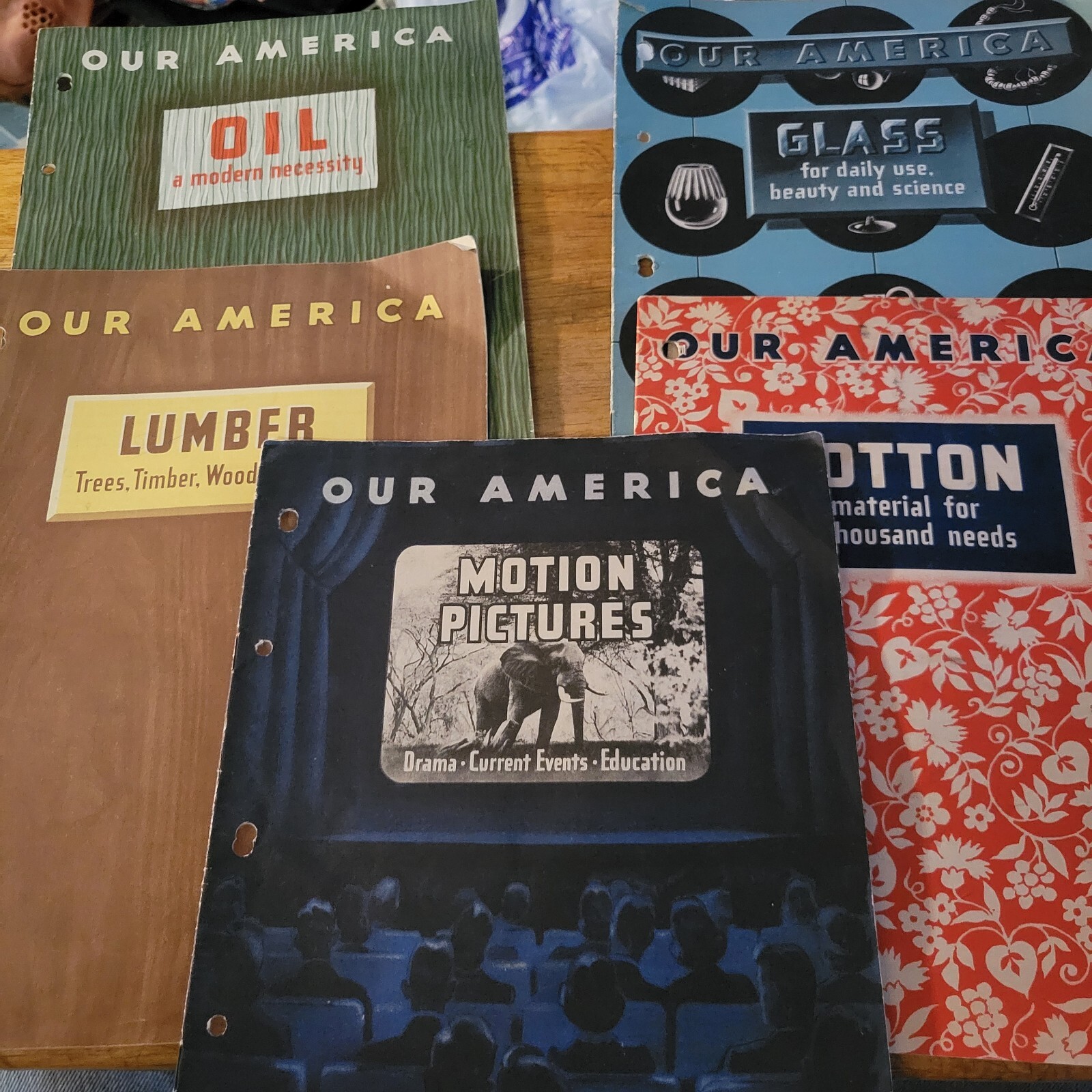 5- 1940\'S OUR AMERICA booklets by CocaCola -oil, glass, cotton Motion Pictures
