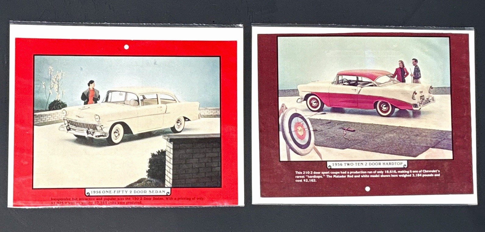 Vintage 1956 Chevy Lot Bel Air Prints Line up Of  1956 Chevrolet Bel Air Coupes 