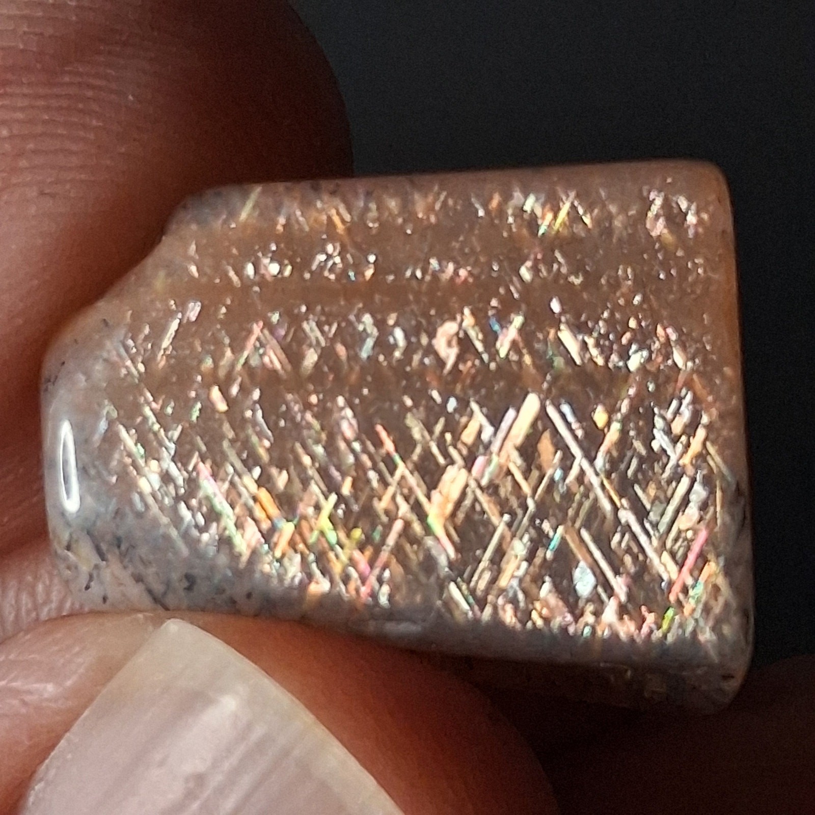Polished Rainbow Lattice Sunstone Specimen | Tanzania | R208