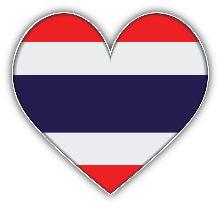 Thailand Heart Flag Car Bumper Sticker Decal 5'' x 5''