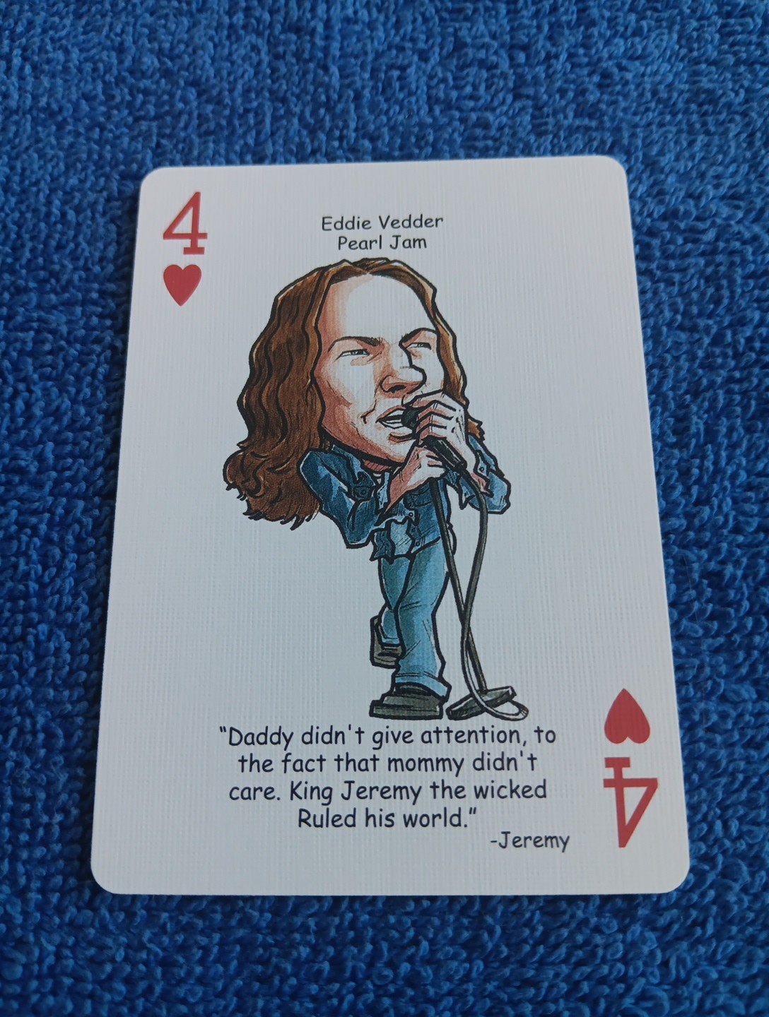 Eddie Vedder Card Rock n\' Roll Hero Decks Playing Card Rare Pearl Jam