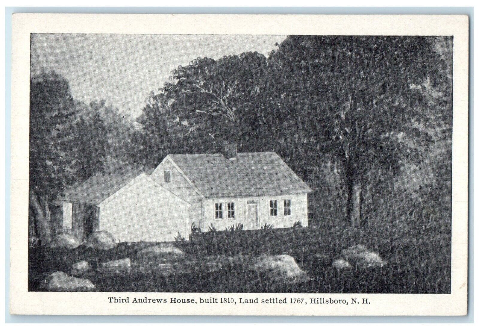 c1920 Third Andrews House Land Settled Hillsboro New Hampshire Vintage Postcard