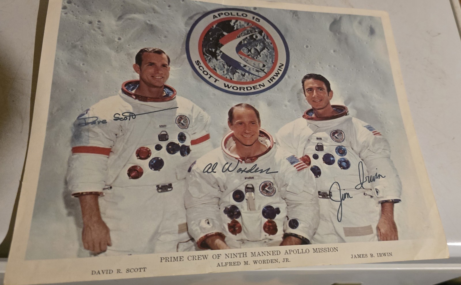 NASA Apollo 15 Prime Crew Photo Autographed Alfred Worden & James Irwin 8\