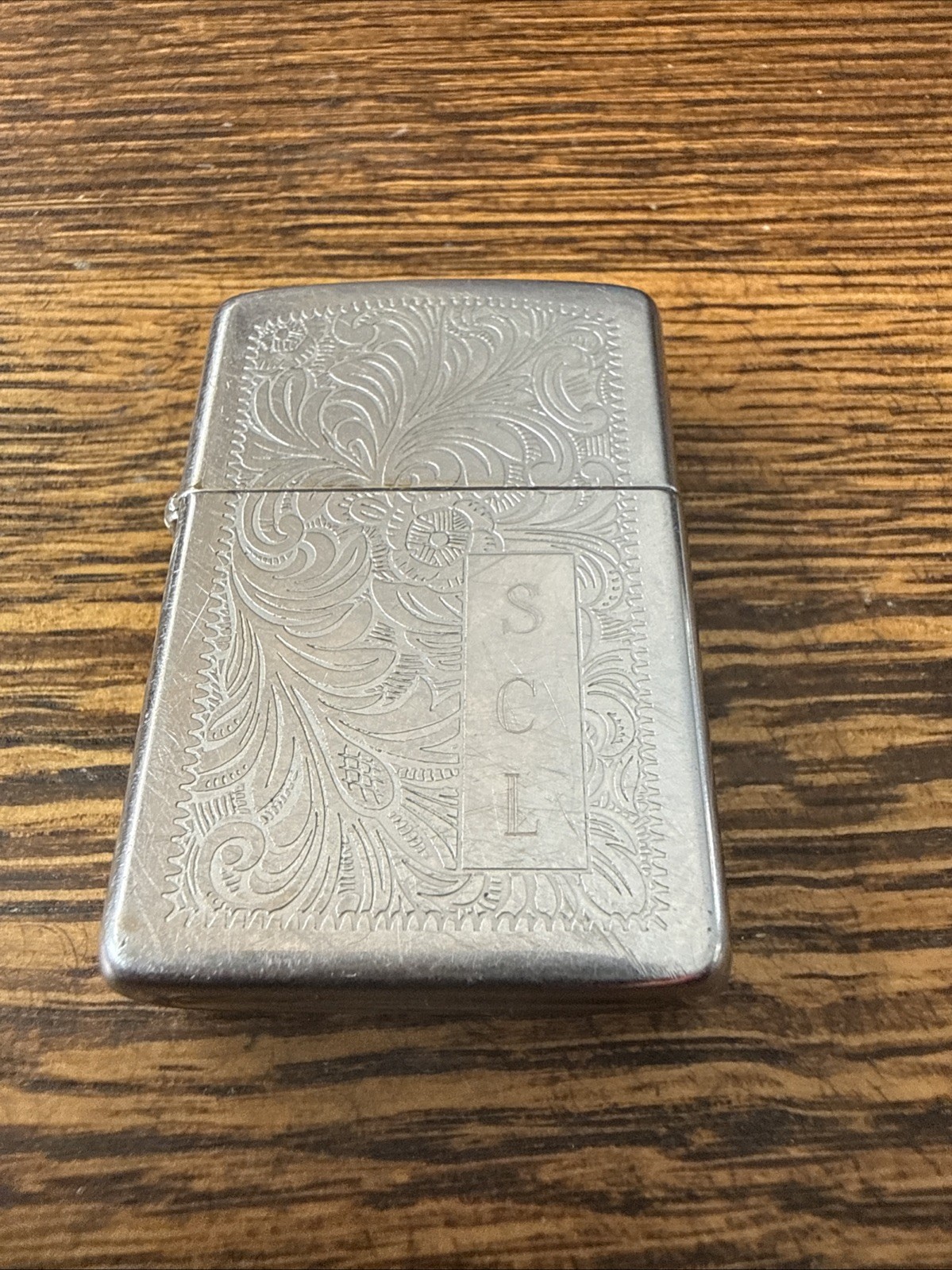 Zippo Florentine Venetian Design Lighter Vintage 1985 Chrome SCL