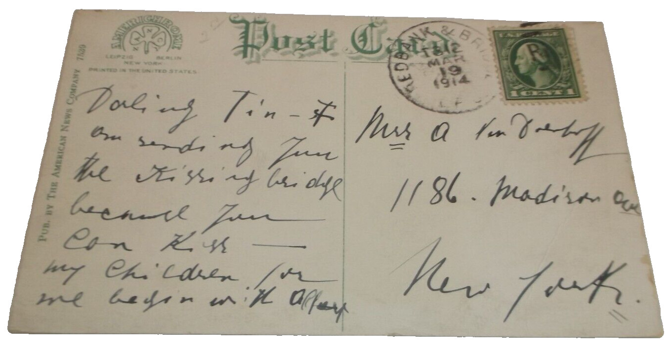 MARCH 1914 CENTRAL RAILROAD OF NEW JERSEY CNJ RED BANK & BRIDGETON #312 RPO