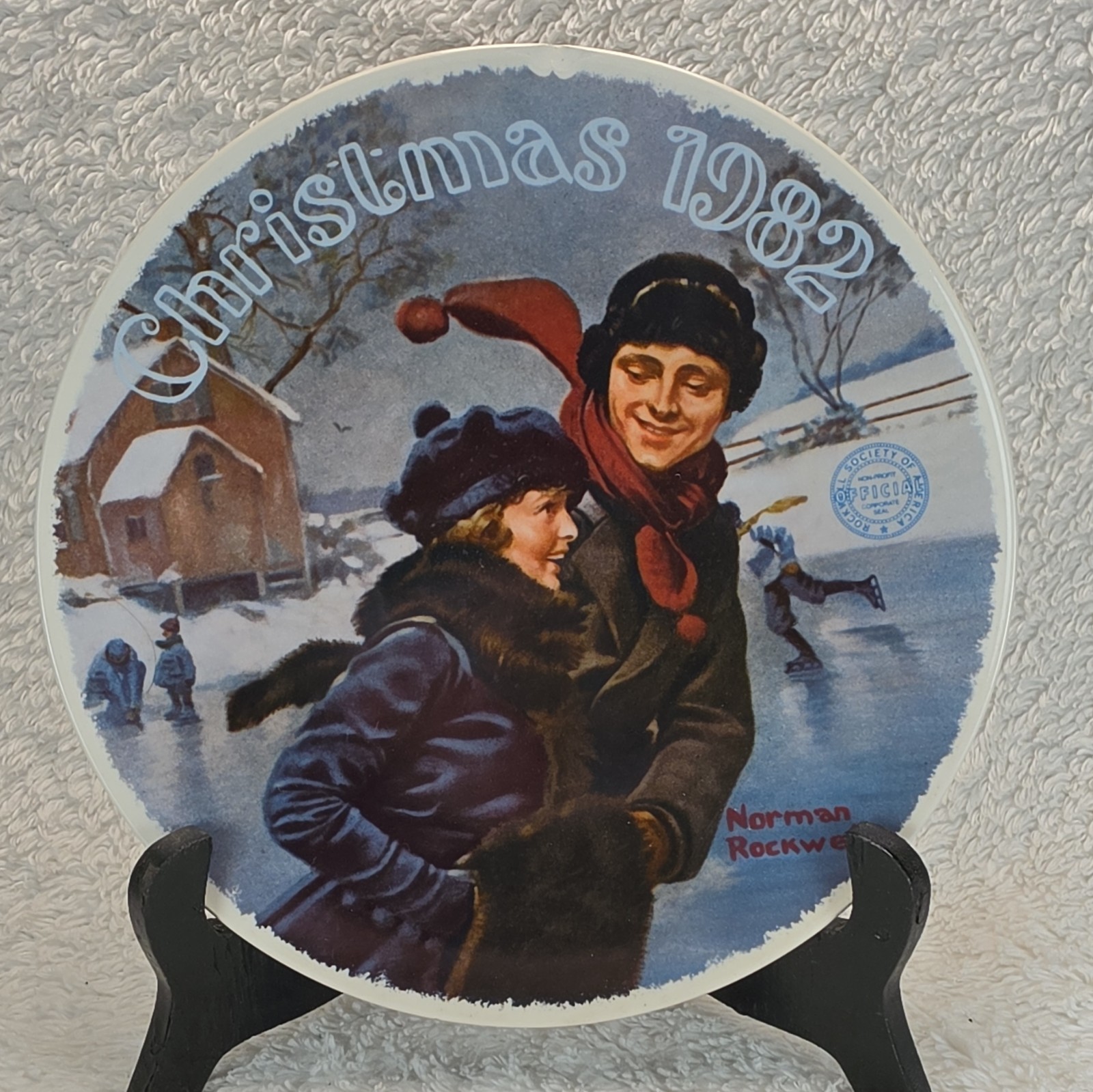 Knowles Norman Rockwell Christmas Courtship 1982 Collector Plate Limited 8.5in