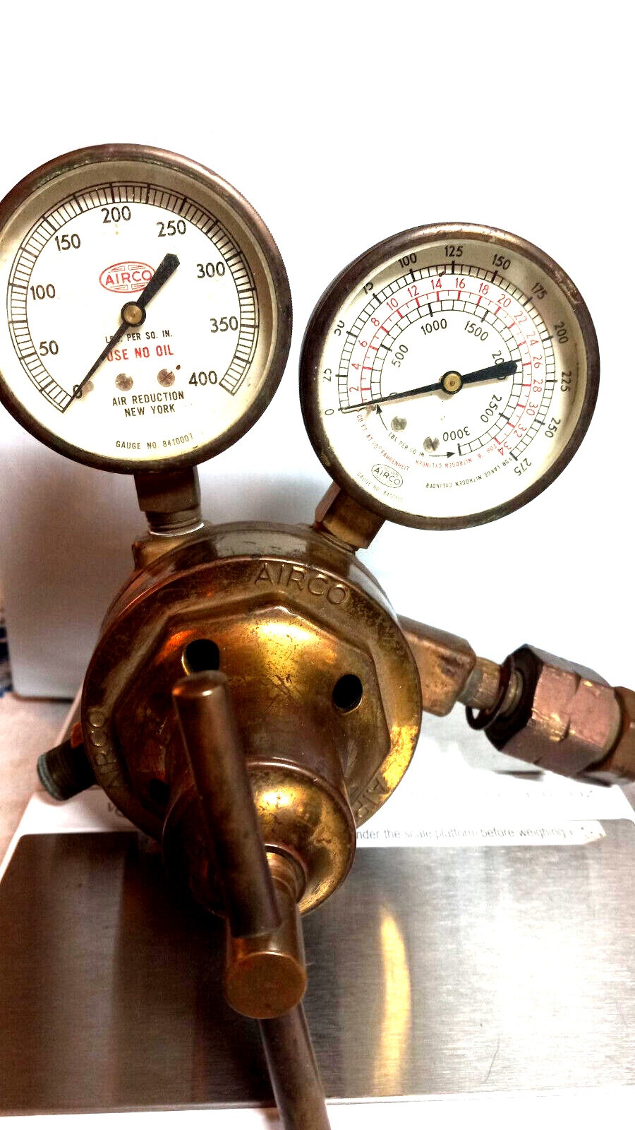 Vintage Airco Brass Nitrogen Regulator Gauges USA – New York  steam punk