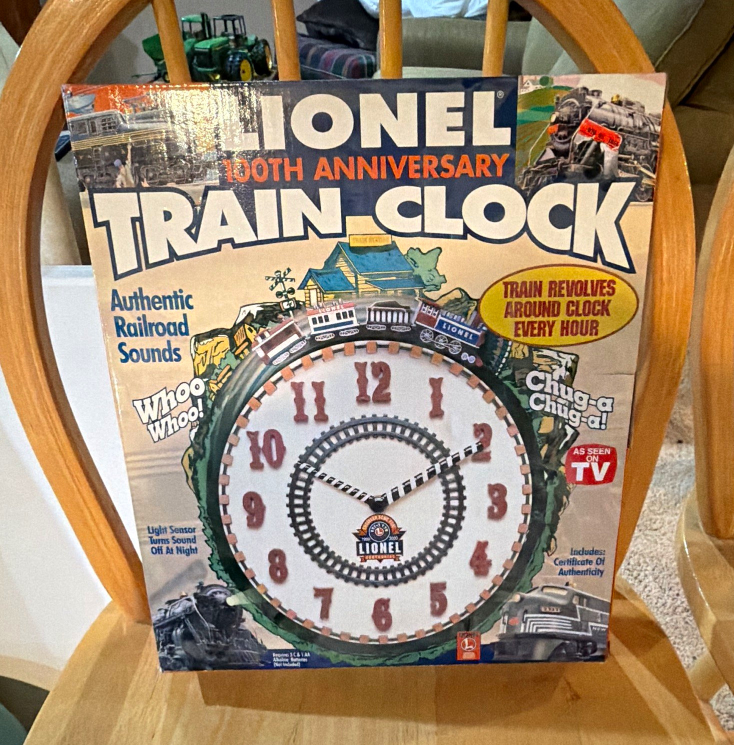 Lionel 100th Anniversary Train Analog Wall Clock w/ Railroad Sounds Round