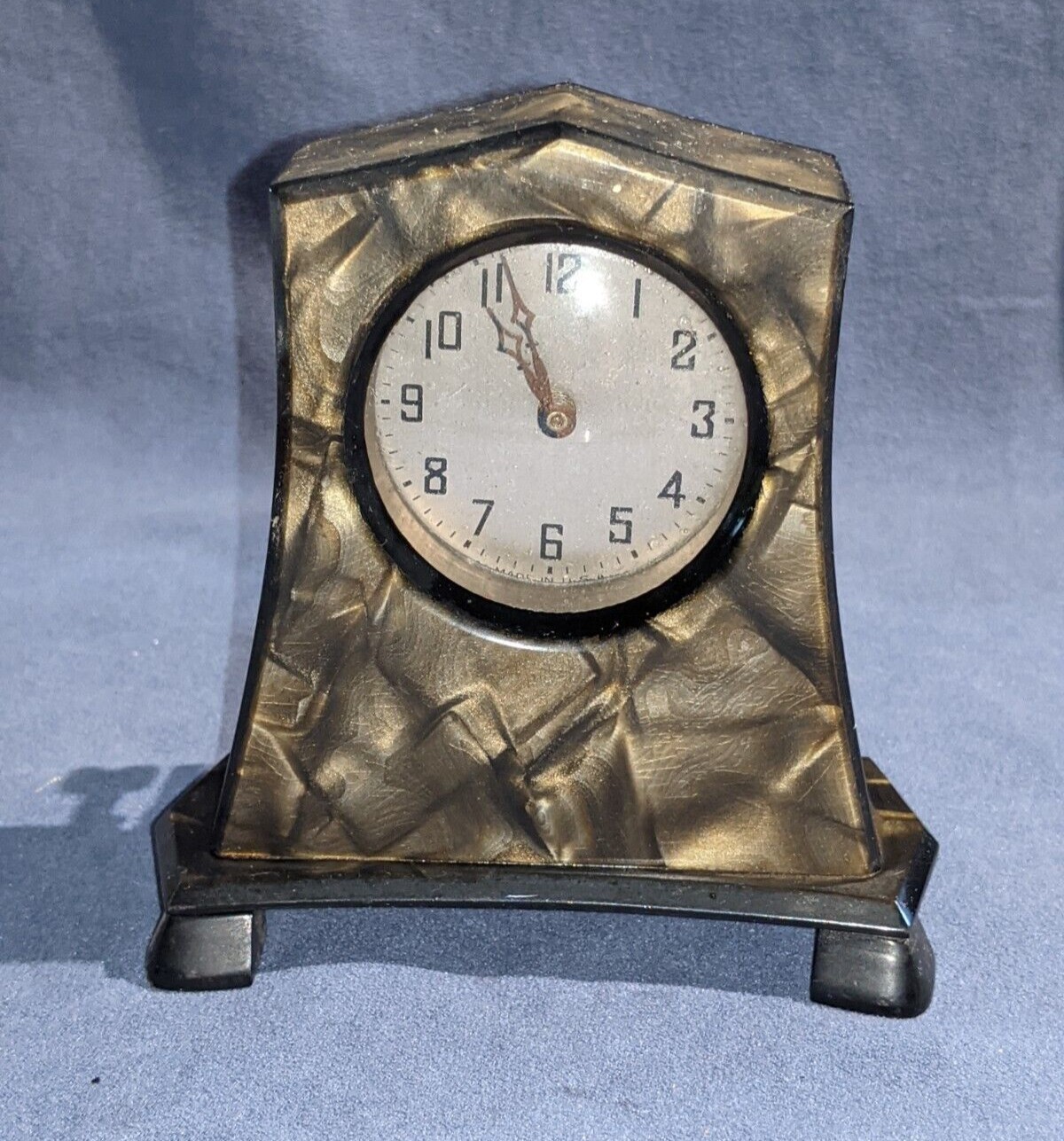 Vintage Tuskeloid Desk Clock Made in USA (PL24)