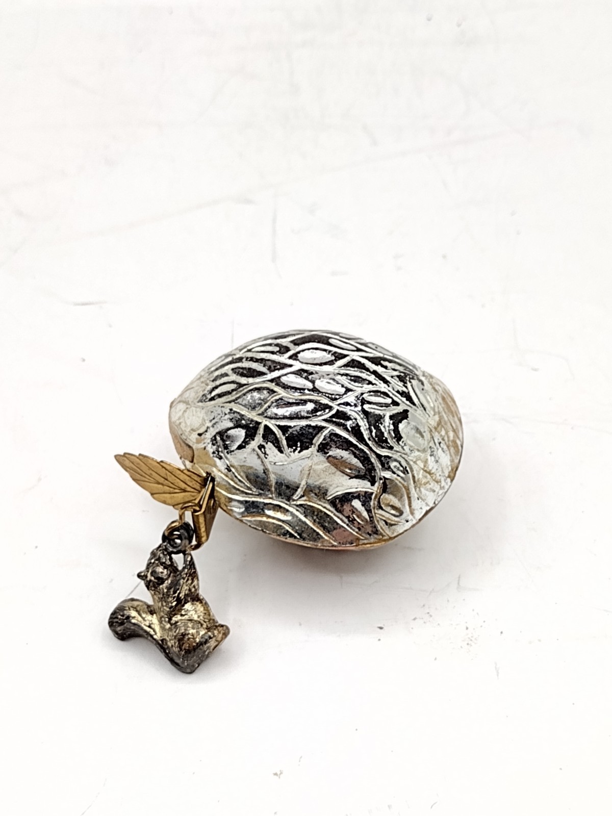 Antique Walnut Tape Measure w/ Squirrel Charm, 3 ft  **RARE**