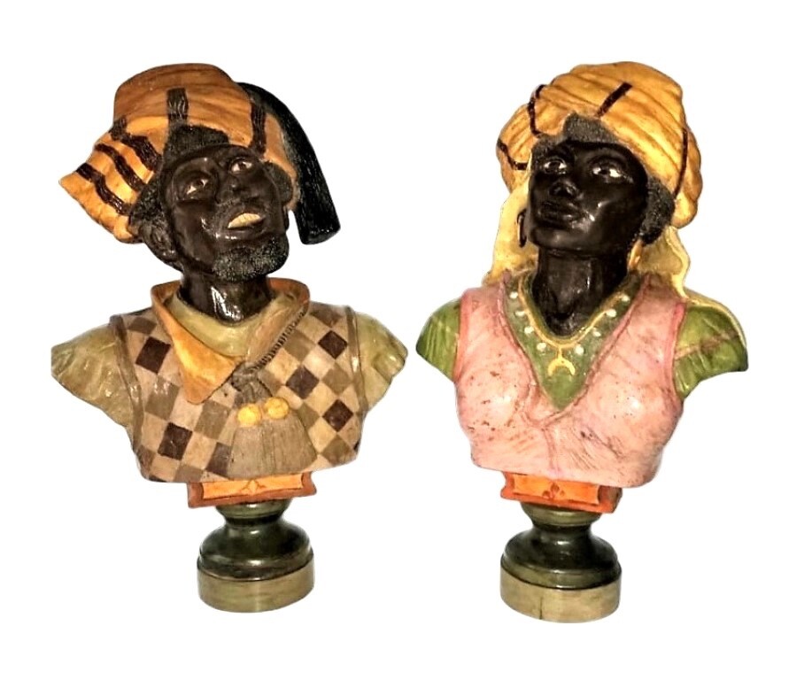 Pair Of Frederick Goldscheider Terracotta Marked, Austria, circa 1898 Pair Of Frederick Goldscheider Terracotta Marked, Austria, circa 1898