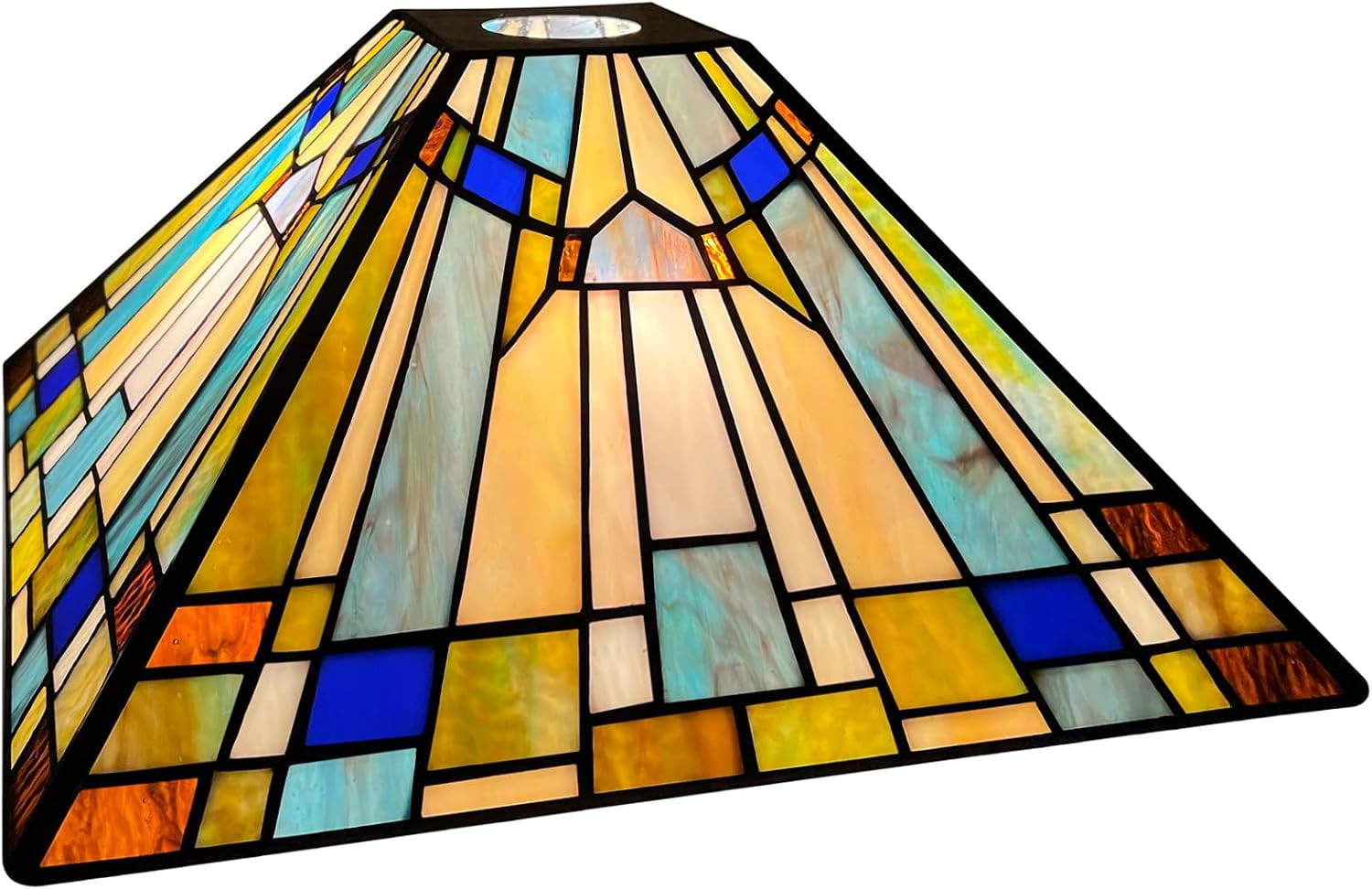 Amber Blue Tiffany Lamp Shade - 12\