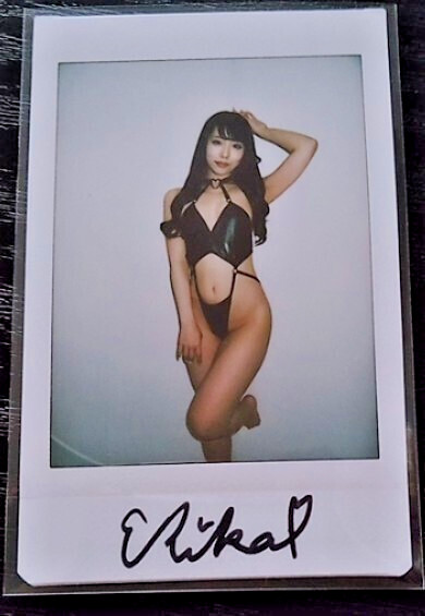Erika Ozaki Autographed Signed Instax photo Cheki Japan Female JAV Idol
