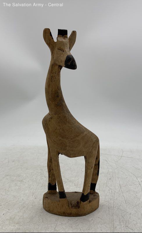 Brown Wooden Hand Carved Decorative Mini Giraffe Figurine From Kenya