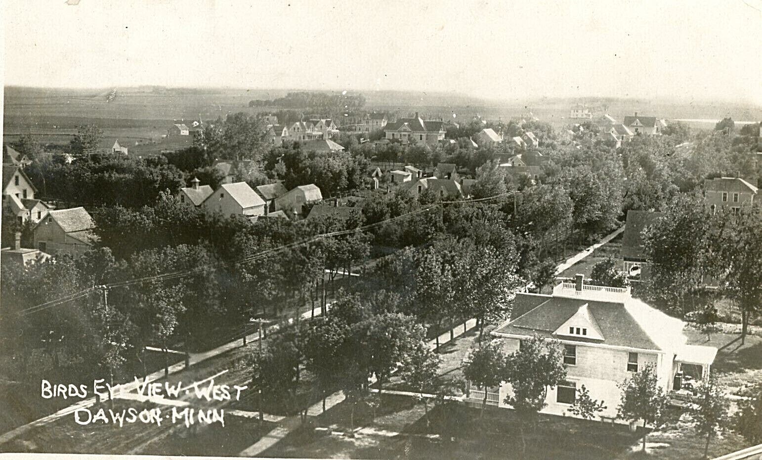 Postcard RPPC Birdseye View of West Dawson, MN.     aa6