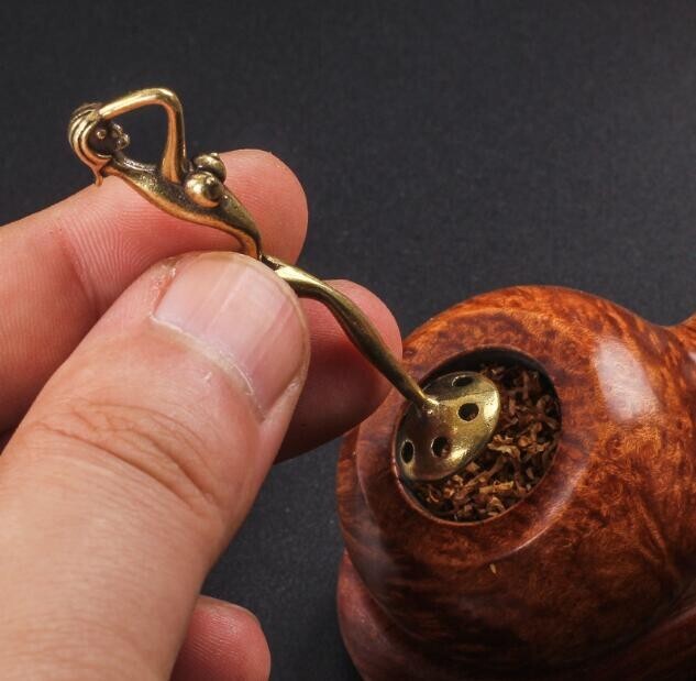 1 PCS Creative Pure Brass Tobacco Pipe Tamper Copper Cigar Pipe Cleaning Tools