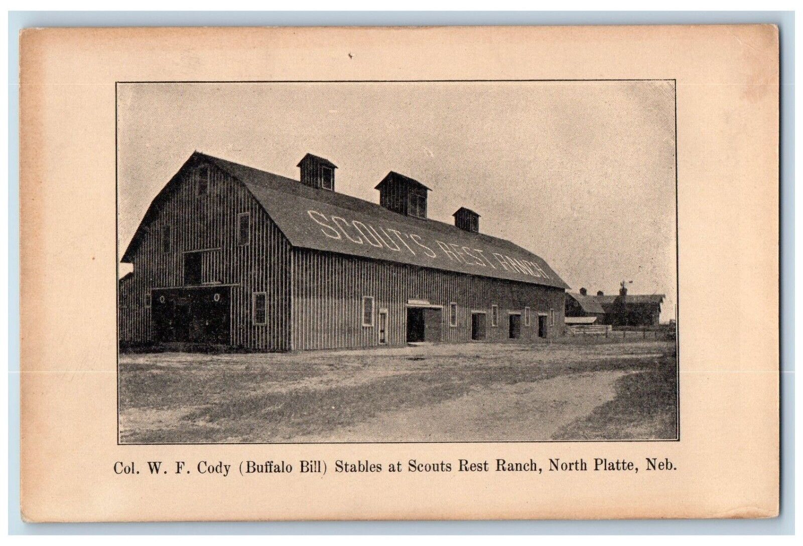 North Platte NE Postcard Col. W F Cody Buffalo Bill Stables At Scouts Rest Ranch