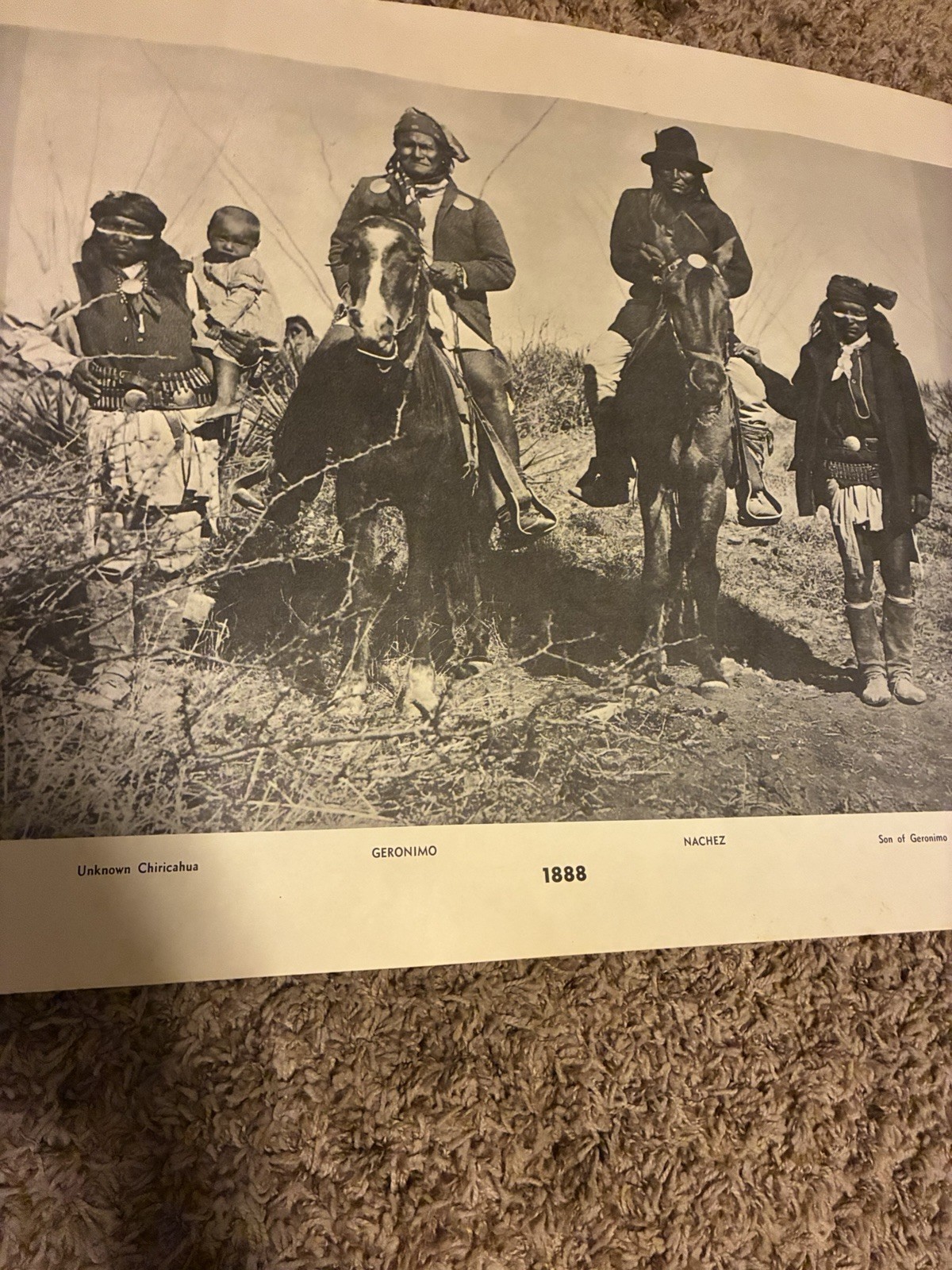 Geronimo Apache Group on Horseback 1888 Native American US Historical Scene