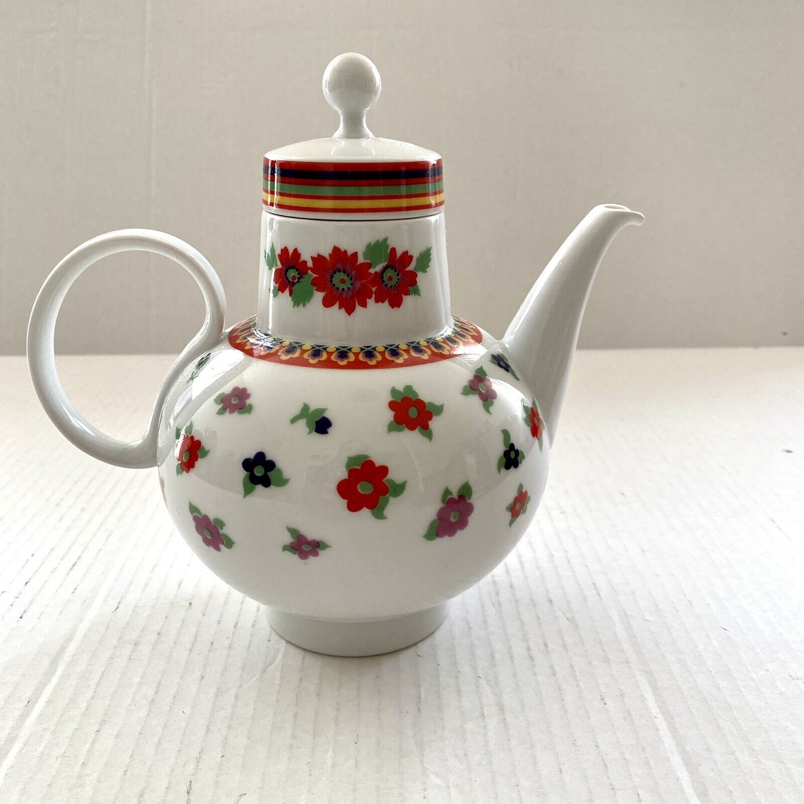 Vintage Heinrich Selb Floral Gypsy RosePattern Porcelain Teapot Made in Germany