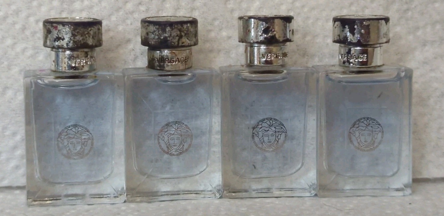 VERSACE POUR HOMME Cologne Men 0.17 oz (5ml) Eau de Toilette Mini Splash NEW X4