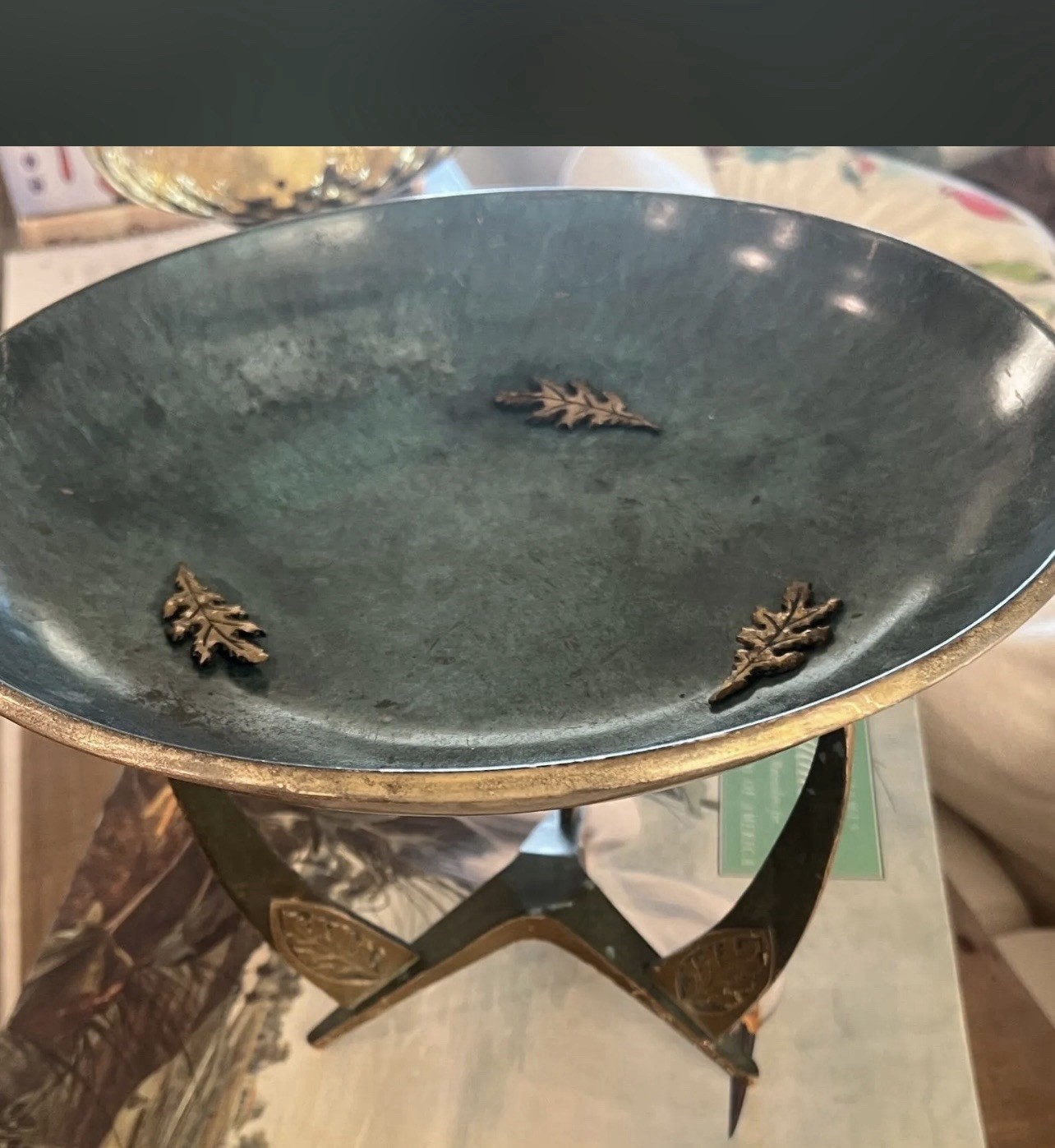 Vintage Brutalist Brass & Enamel Bowl Made In Israel