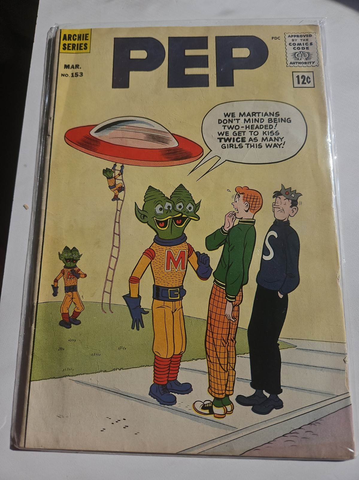 Pep Comics #153 FN- Sci-Fi Alien UFO Cover Archie Comic Series 1962