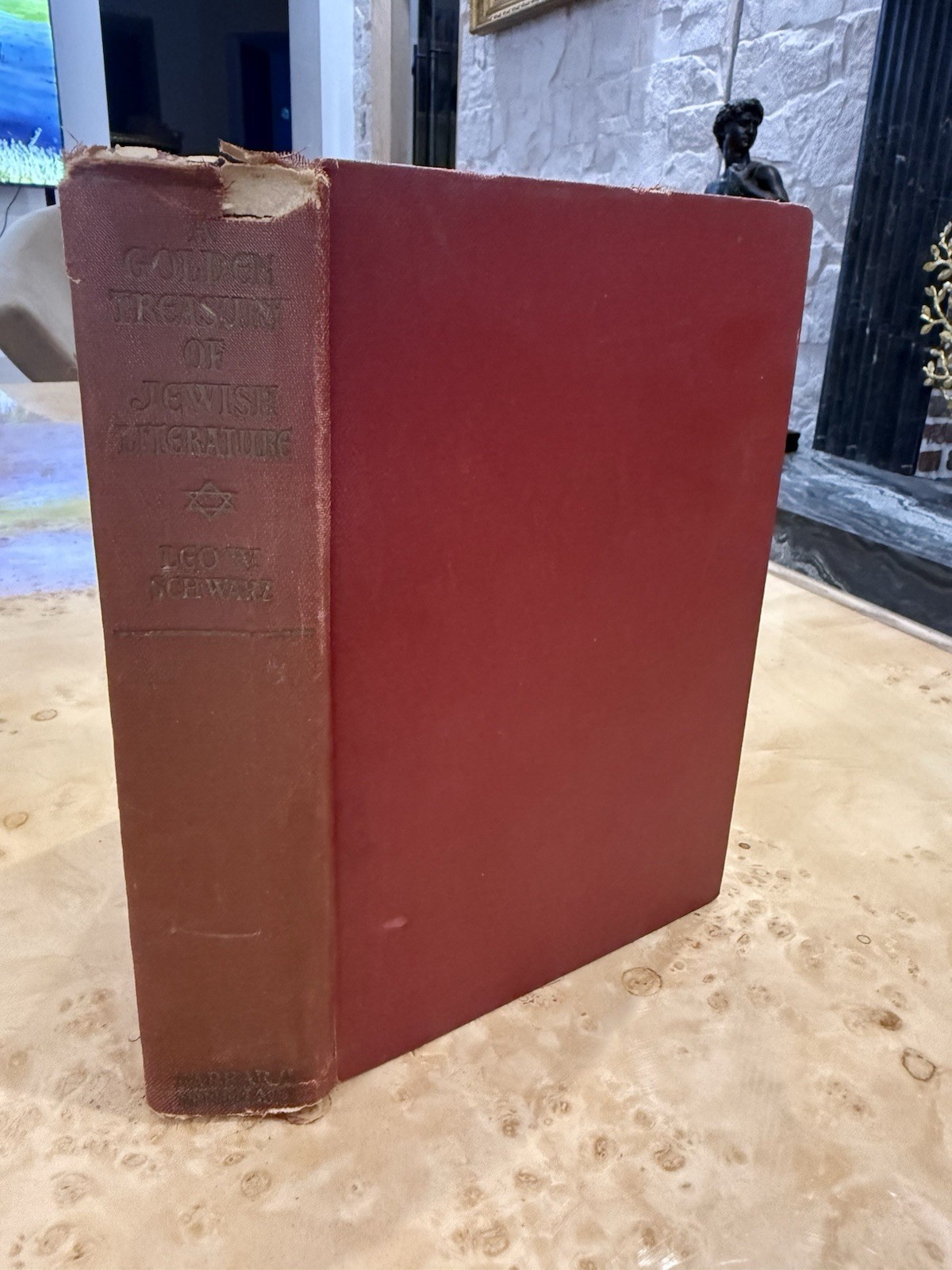 1937 A Golden Treasury of Jewish Literature Leo W. Schwarz Hardcover Farrar & Ri
