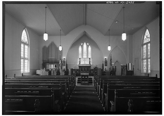 Photo:Homer NY Calvary Episcopal Church Interior Nave Altar 1966 HABS