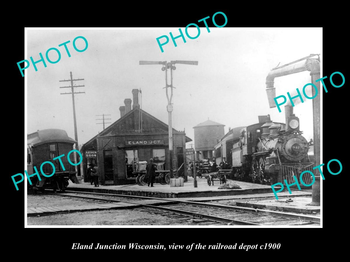 Eland Junction Wisconsin The Railroad Depot c1900 1 Old Large Historic Photo