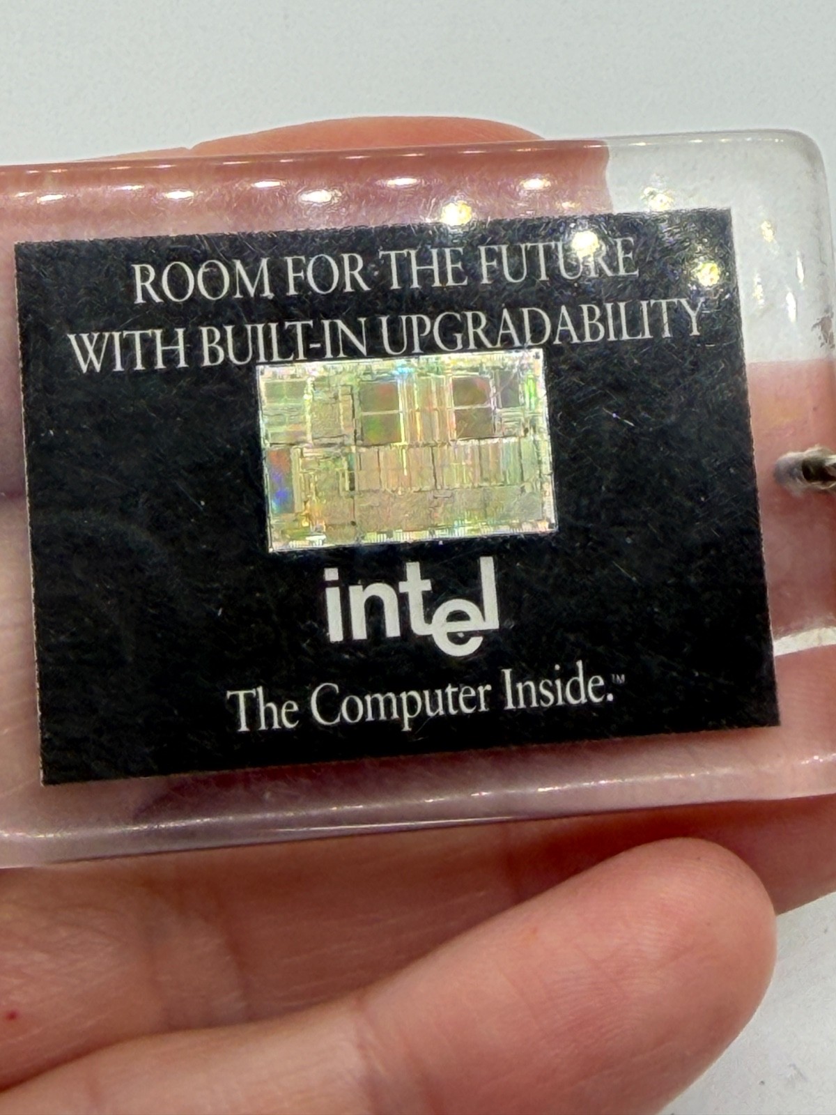 Vintage Intel Inside i486sx Keychain with CPU Chip Vintage Intel Inside i486sx Keychain with CPU Chip