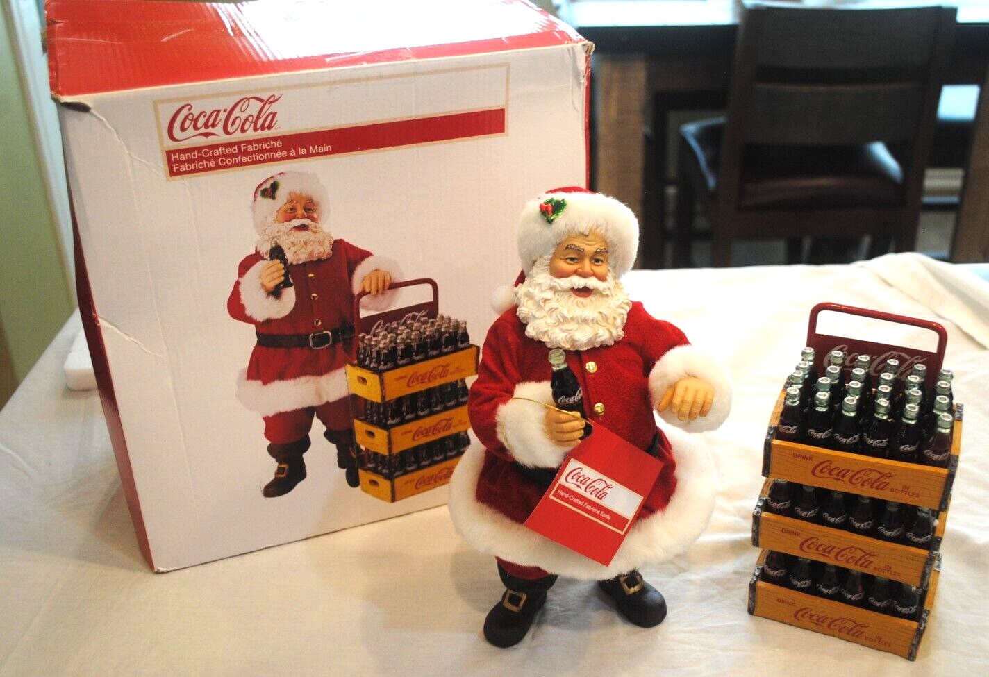 Kurt Adler, Santa Coca-Cola Fabriche figurine, with delivery cart, with box