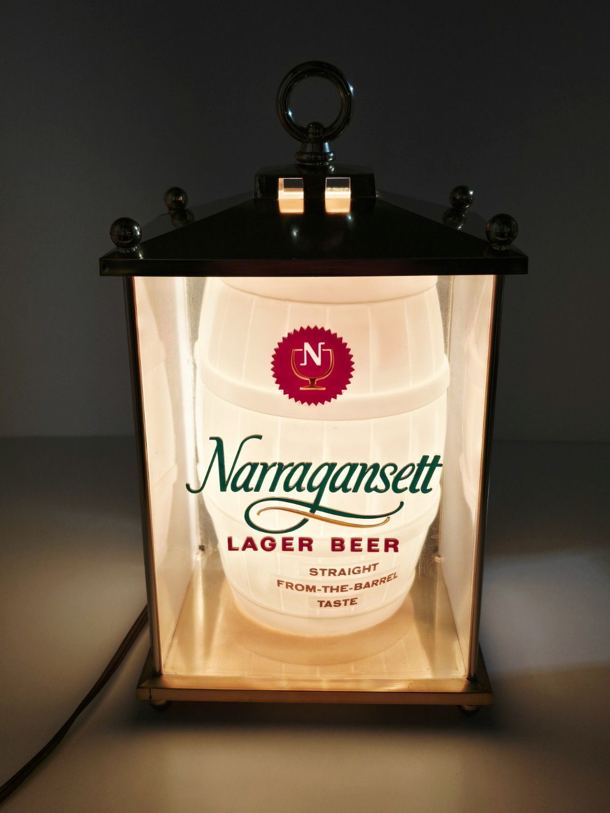 Narragansett Lager Beer Lighted Plastic Lantern - Straight from the Barrel Taste