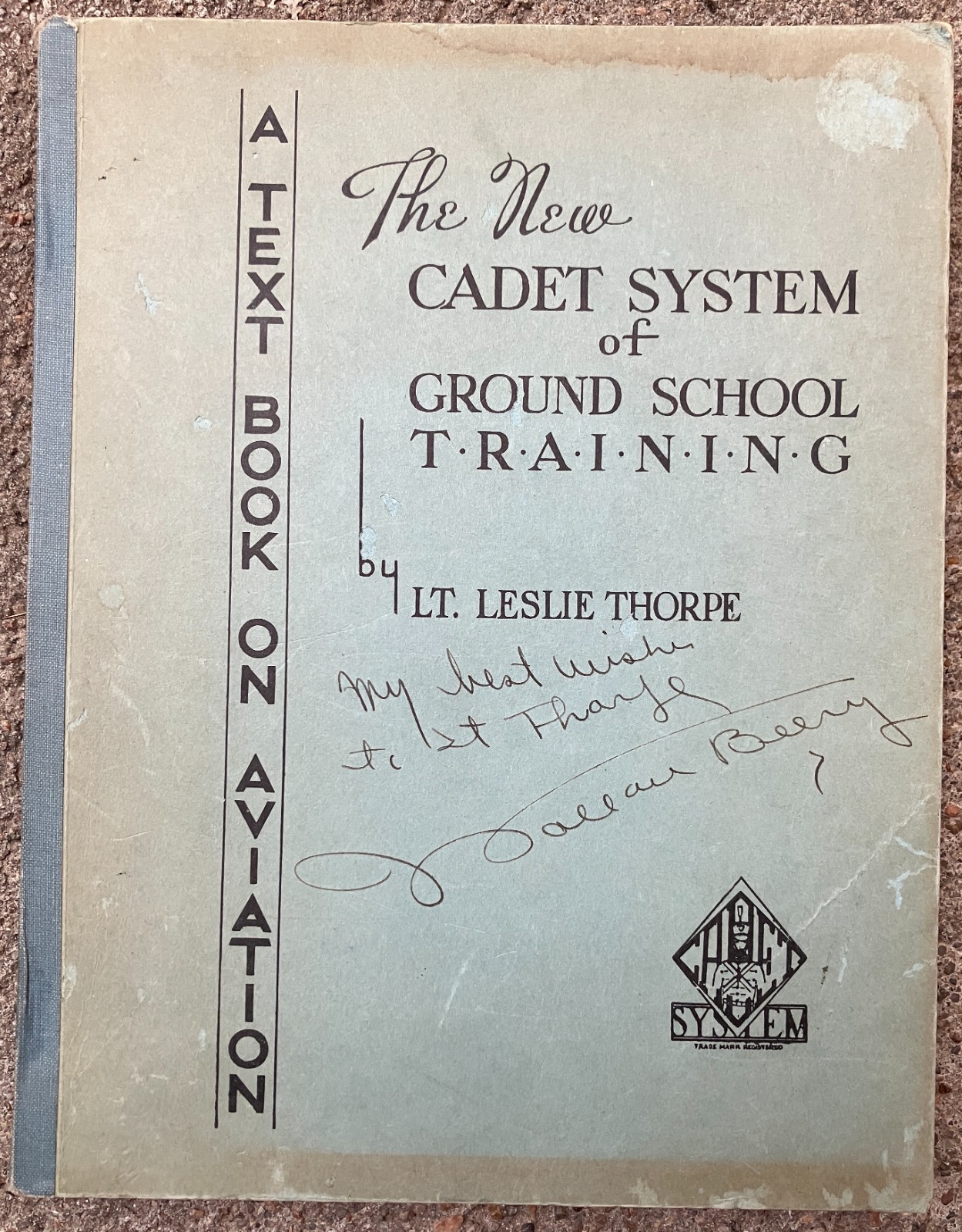 book WALLACE BEERY autograph on New Cadet System of Ground School Training 1935