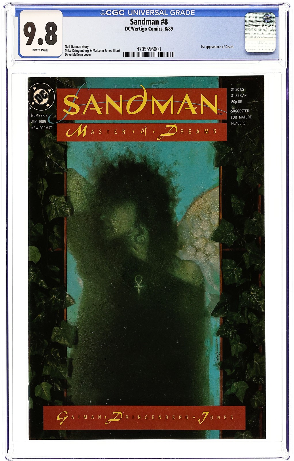Sandman #8A CGC 9.8 1989 4705556003 1st app. Death