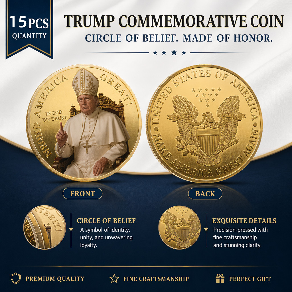 15Pcs Gold Trump Challenge Coin Flip Novelty Token MAGA Commemorative Coin