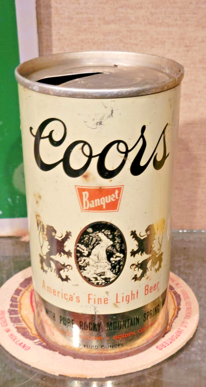 LAST STEEL COORS CAN 1967 COORS STEEL PULL TAB BEER CAN GOLDEN CO SOLD IN TEXAS