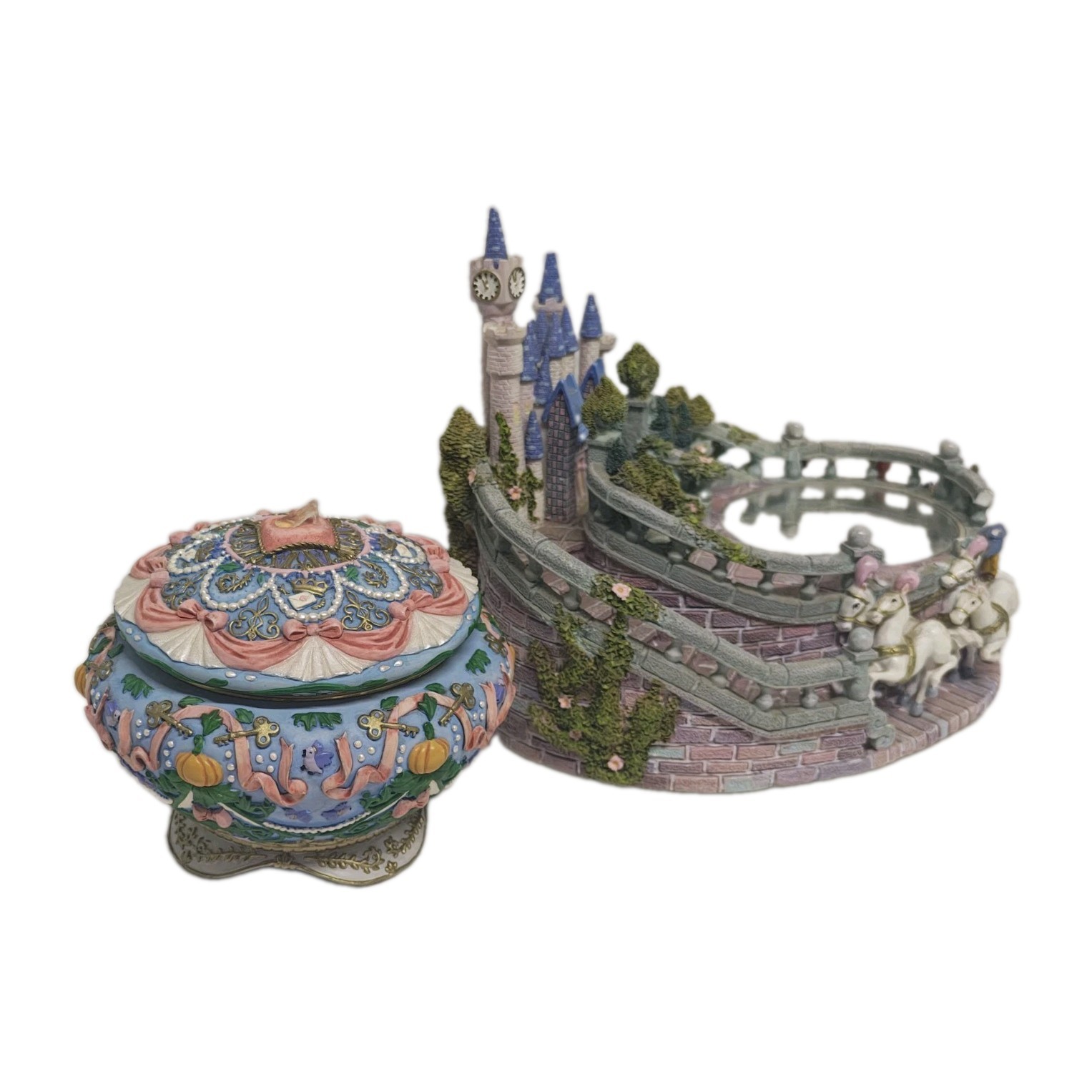 Lot Of 2 Rare Vintage Disney Cinderella Music Box 