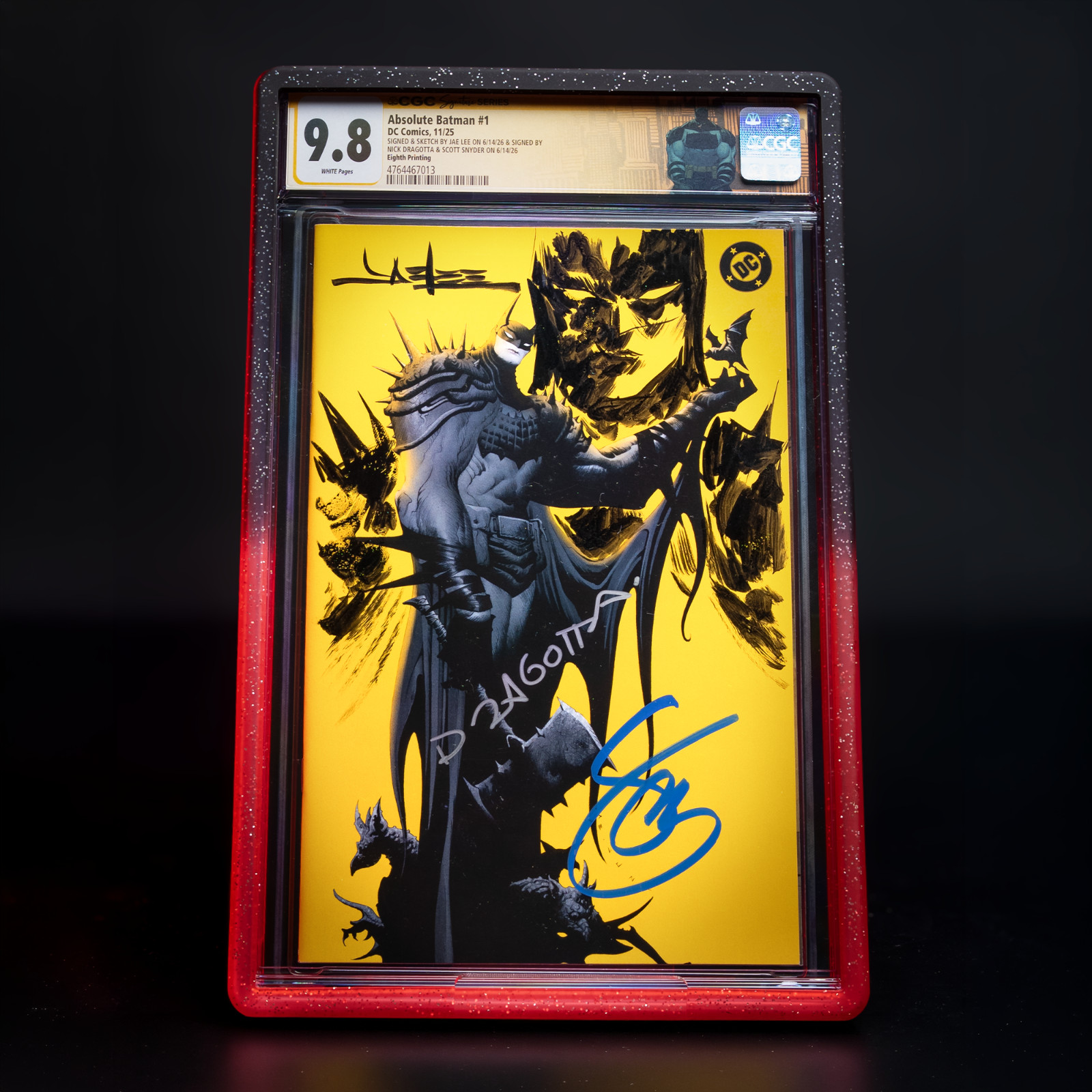 RARE 🔥 Absolute Batman #1 8th print CGC 9.8 SIGNED Jae Lee Snyder Dragotta