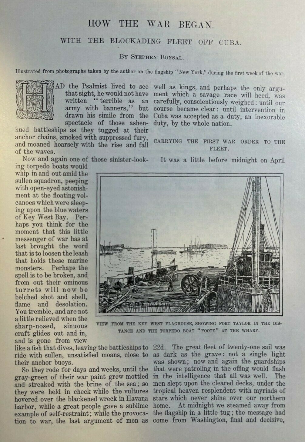 1898 Spanish American War Blockading Fleet Off Cuba  illustrated
