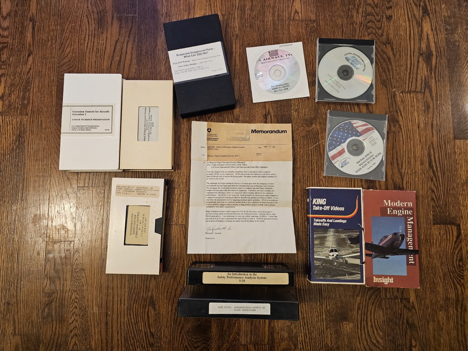 Vintage FAA US Airways Flight Training VHS CD Lot Aircraft Maintenance Pilot