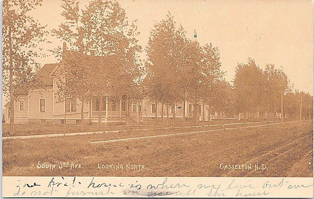 RPPC Casselton North Dakota Street Scene early 1900s Business District