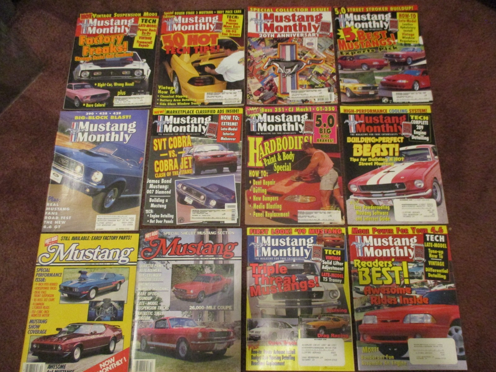 1998 1985 Mustang Monthly Magazine Lot 12 Issues