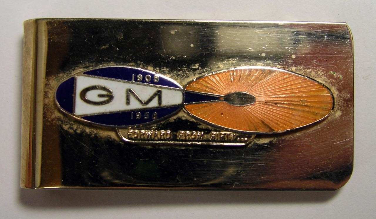 Vintage G.M.General Motors 1908-1958 Forward From Fifty Enameled Money Clip